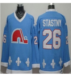Quebec Nordiques #26 Peter Stastny Light Blue CCM Throwback Stitched NHL Jersey