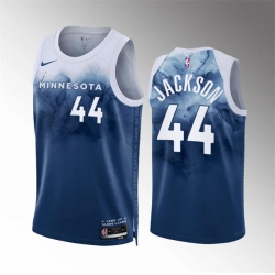 Men Minnesota Timberwolves 44 Justin Jackson Blue 2023 24 City Edition Stitched Jersey