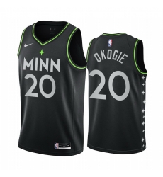 Men Nike Minnesota Timberwolves 20 Josh Okogie Black NBA Swingman 2020 21 City Edition Jersey