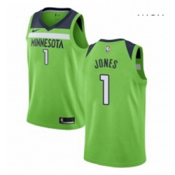 Mens Nike Minnesota Timberwolves 1 Tyus Jones Authentic Green NBA Jersey Statement Edition
