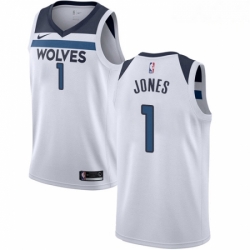 Mens Nike Minnesota Timberwolves 1 Tyus Jones Authentic White NBA Jersey Association Edition