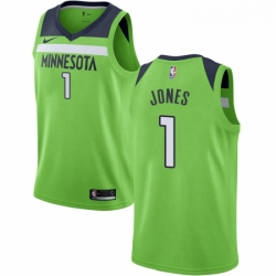 Mens Nike Minnesota Timberwolves 1 Tyus Jones Swingman Green NBA Jersey Statement Edition
