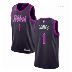 Mens Nike Minnesota Timberwolves 1 Tyus Jones Swingman Purple NBA Jersey City Edition