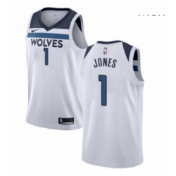Mens Nike Minnesota Timberwolves 1 Tyus Jones Swingman White NBA Jersey Association Edition