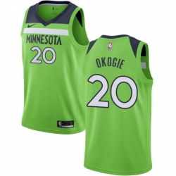 Mens Nike Minnesota Timberwolves 20 Josh Okogie Swingman Green NBA Jersey Statement Edition 