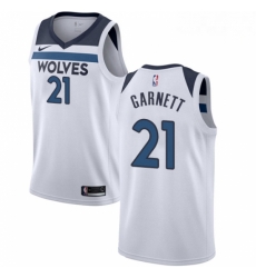 Mens Nike Minnesota Timberwolves 21 Kevin Garnett Authentic White NBA Jersey Association Edition