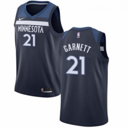 Mens Nike Minnesota Timberwolves 21 Kevin Garnett Swingman Navy Blue Road NBA Jersey Icon Edition
