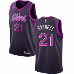 Mens Nike Minnesota Timberwolves 21 Kevin Garnett Swingman Purple NBA Jersey City Edition