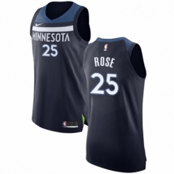 Mens Nike Minnesota Timberwolves 25 Derrick Rose Authentic Navy Blue NBA Jersey Icon Edition 