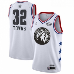Mens Nike Minnesota Timberwolves 32 Karl Anthony Towns White NBA Jordan Swingman 2019 All Star Game Jersey