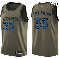 Mens Nike Minnesota Timberwolves 33 Robert Covington Swingman Green Salute to Service NBA Jersey 