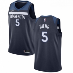 Mens Nike Minnesota Timberwolves 5 Gorgui Dieng Swingman Navy Blue Road NBA Jersey Icon Edition