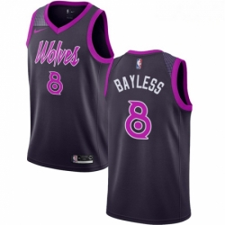 Mens Nike Minnesota Timberwolves 8 Jerryd Bayless Swingman Purple NBA Jersey City Edition 