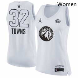 Womens Nike Jordan Minnesota Timberwolves 32 Karl Anthony Towns Swingman White 2018 All Star Game NBA Jersey