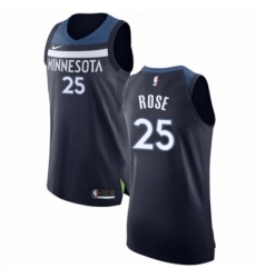 Womens Nike Minnesota Timberwolves 25 Derrick Rose Authentic Navy Blue NBA Jersey Icon Edition 