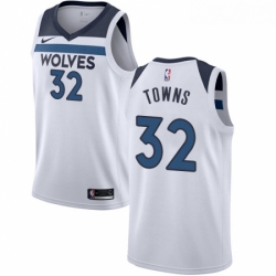 Womens Nike Minnesota Timberwolves 32 Karl Anthony Towns Authentic White NBA Jersey Association Edition