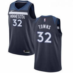 Womens Nike Minnesota Timberwolves 32 Karl Anthony Towns Swingman Navy Blue Road NBA Jersey Icon Edition