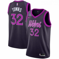 Womens Nike Minnesota Timberwolves 32 Karl Anthony Towns Swingman Purple NBA Jersey City Edition