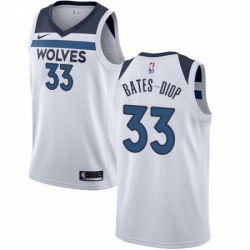 Womens Nike Minnesota Timberwolves 33 Keita Bates Diop Swingman White NBA Jersey Association Edition 