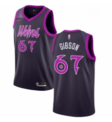 Womens Nike Minnesota Timberwolves 67 Taj Gibson Swingman Purple NBA Jersey City Edition 