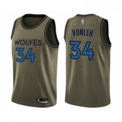 Youth Minnesota Timberwolves 34 Noah Vonleh Swingman Green Salute to Service Basketball Jersey 