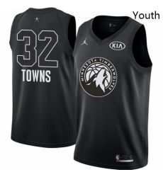 Youth Nike Jordan Minnesota Timberwolves 32 Karl Anthony Towns Swingman Black 2018 All Star Game NBA Jersey