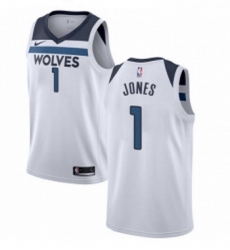 Youth Nike Minnesota Timberwolves 1 Tyus Jones Swingman White NBA Jersey Association Edition