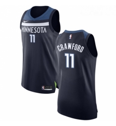 Youth Nike Minnesota Timberwolves 11 Jamal Crawford Authentic Navy Blue Road NBA Jersey Icon Edition 