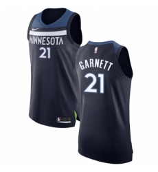 Youth Nike Minnesota Timberwolves 21 Kevin Garnett Authentic Navy Blue Road NBA Jersey Icon Edition