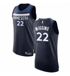 Youth Nike Minnesota Timberwolves 22 Andrew Wiggins Authentic Navy Blue Road NBA Jersey Icon Edition