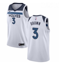 Youth Nike Minnesota Timberwolves 3 Anthony Brown Authentic White NBA Jersey Association Edition 
