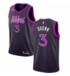 Youth Nike Minnesota Timberwolves 3 Anthony Brown Swingman Purple NBA Jersey City Edition 