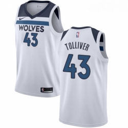 Youth Nike Minnesota Timberwolves 43 Anthony Tolliver Swingman White NBA Jersey Association Edition 