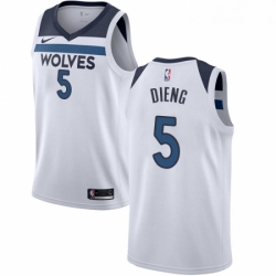 Youth Nike Minnesota Timberwolves 5 Gorgui Dieng Authentic White NBA Jersey Association Edition