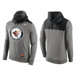 MLB Men Baltimore Orioles Nike Gray Cooperstown Collection Hybrid Pullover Hoodie