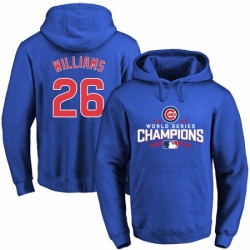 MLB Men Chicago Cubs 26 Billy Williams Royal 2016 World Series Champions Walk Pullover Hoodie