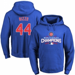 MLB Men Chicago Cubs 44 Anthony Rizzo Royal 2016 World Series Champions Walk Pullover Hoodie