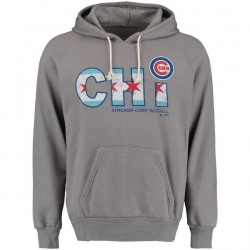Men Chicago Cubs Gray Men Pullover Hoodie