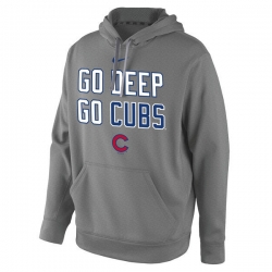 Men Chicago Cubs Grey Men Pullover Hoodie5