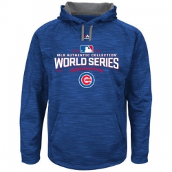 Men Chicago Cubs Royal 2016 World Series Bound Authentic Collection On Field Participant Streak Fleece Men Pullover Hoodie