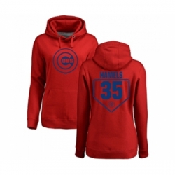 Baseball Women Chicago Cubs 35 Cole Hamels Red RBI Pullover Hoodie