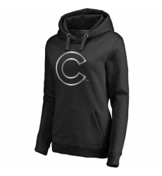 MLB Chicago Cubs Women Platinum Collection Pullover Hoodie Black
