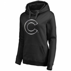 MLB Chicago Cubs Women Platinum Collection Pullover Hoodie Black