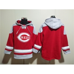 Men Cincinnati Reds Blank Red Ageless Must Have Lace Up Pullover Hoodie