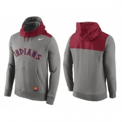 MLB Men Cleveland Indians Nike Gray Cooperstown Collection Hybrid Pullover Hoodie