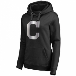 MLB Cleveland Indians Women Platinum Collection Pullover Hoodie Black