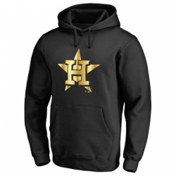 Men MLB Houston Astros Gold Collection Pullover Hoodie Black
