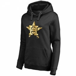 MLB Houston Astros Women Gold Collection Pullover Hoodie Black