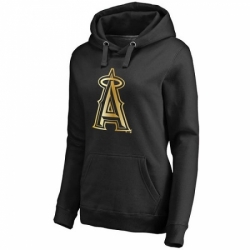 MLB Los Angeles Angels of Anaheim Women Gold Collection Pullover Hoodie Black