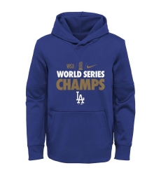 Men Los Angeles Dodgers Nike 2020 World Series Champions Gold Fleece Pullover Hoodie Royal